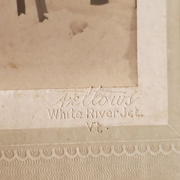 White River Jct Vt Signed 1900 Photograph Winter Scene 5x7 On 9x7 Cardboard - Picture 3 of 12